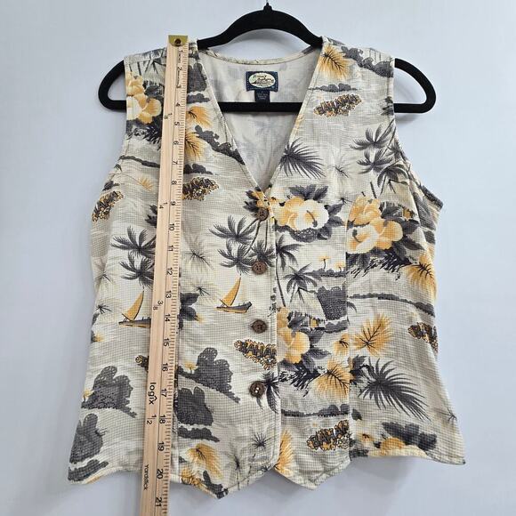 Tommy Bahama Womens 100% Silk Top L VTG Y2K Coastal Floral Hawaiian Beach Resort - Picture 3 of 5